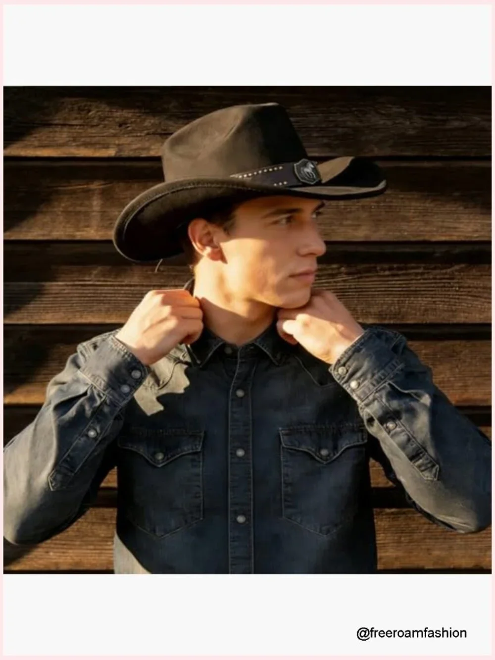 Western Cowboy Hat with Horse Bolo Tie, Suede Cattleman Hat, Unisex